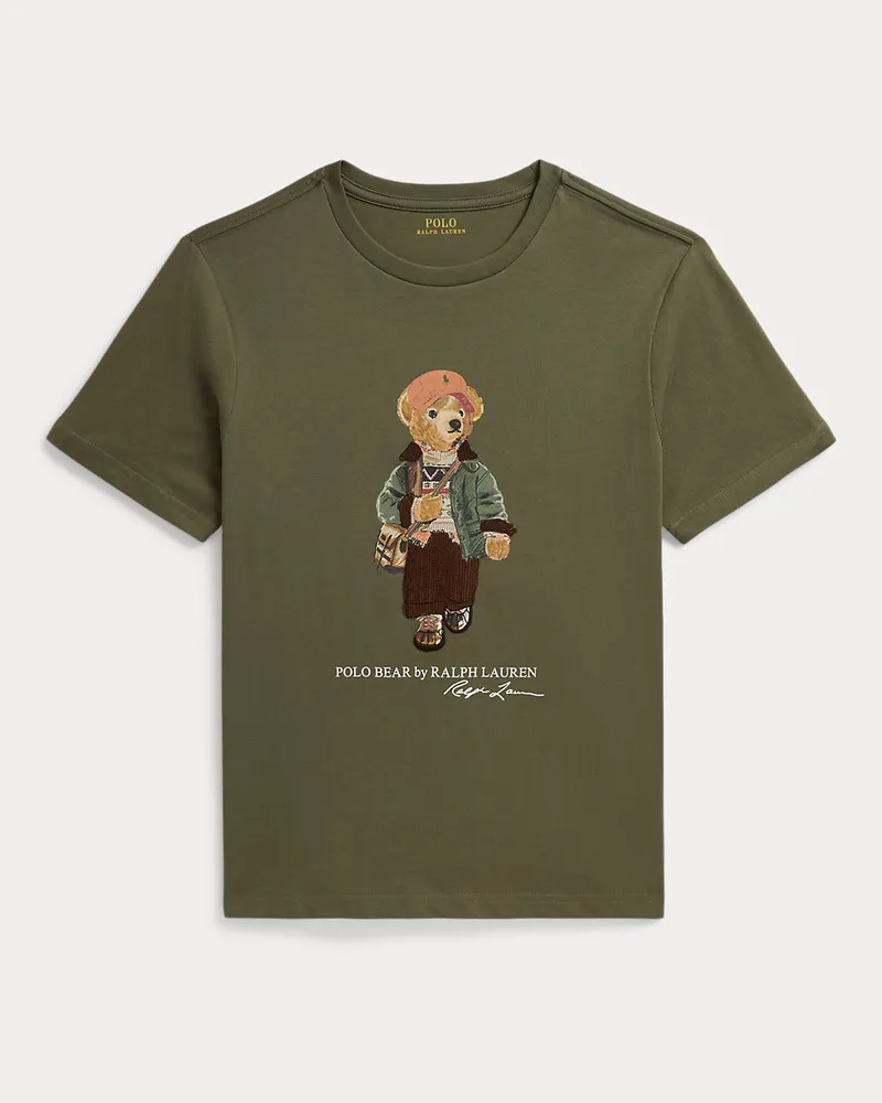 Ralph Lauren Baumwolljersey-T-Shirt mit Polo Bear Green