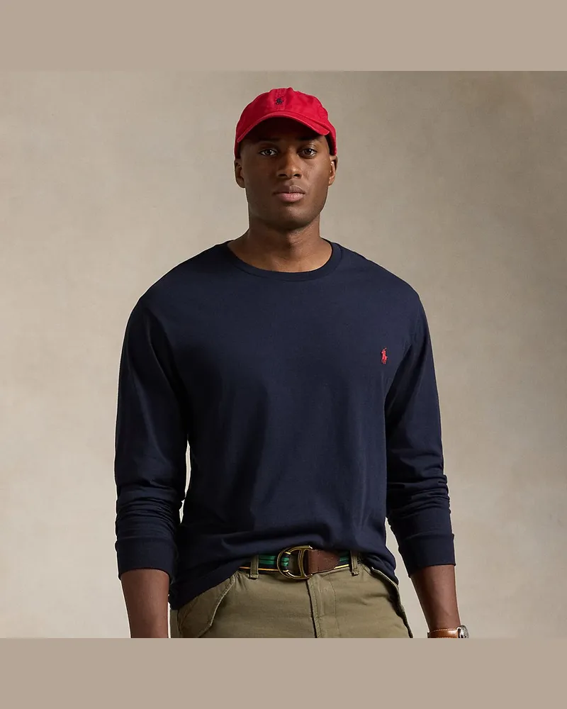 Ralph Lauren Große Größen - Langärmliges Jersey-T-Shirt Blue