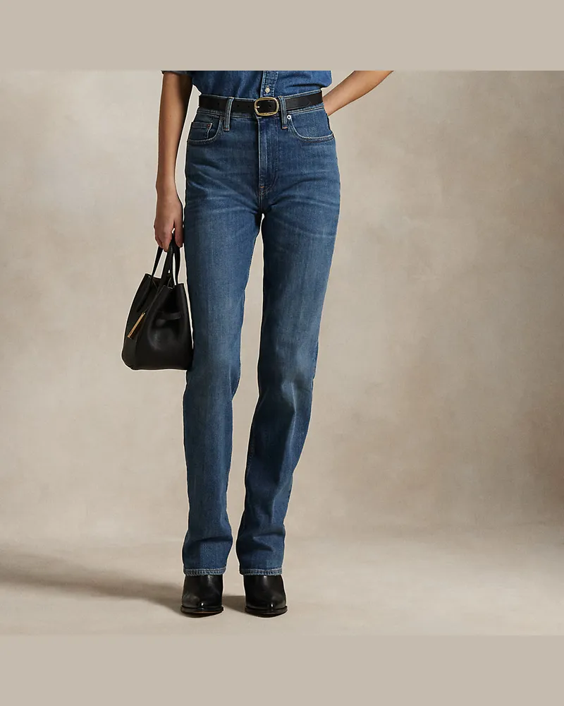 Ralph Lauren Straight-Fit Jeans mit hoher Leibhöhe Blue