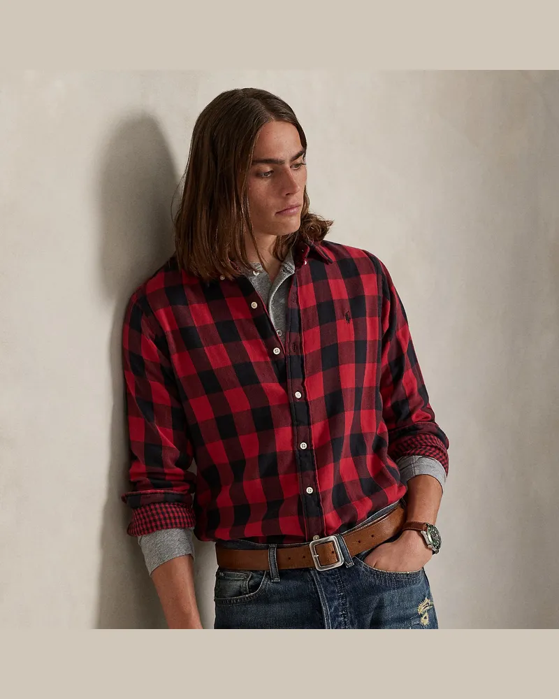Ralph Lauren Custom-Fit Hemd mit Karomuster Red