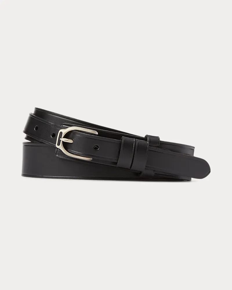 Ralph Lauren Ledergürtel mit Steigbügelschnalle Black