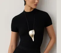 Silberfarbene Muschel-Anhänger-Halskette