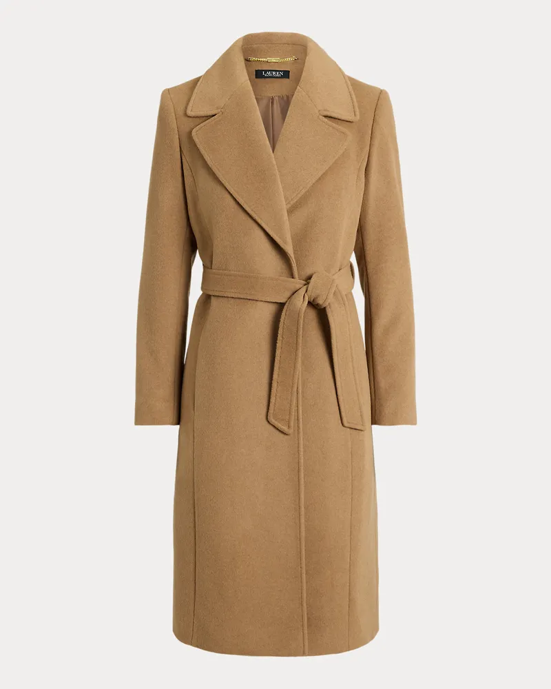 Ralph Lauren Kurzgrößen - Mantel mit Bindegürtel Brown