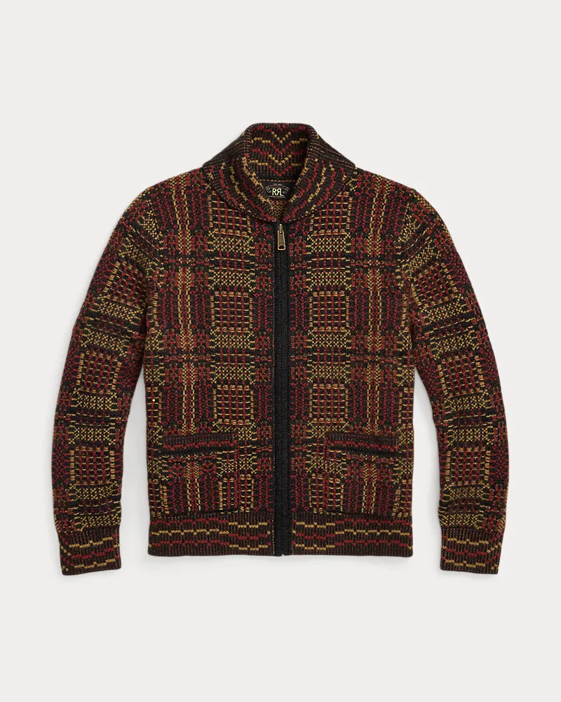 Ralph Lauren Jacquard-Strickjacke mit Reißverschluss Red