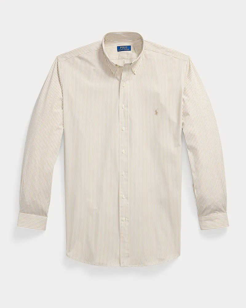 Ralph Lauren Große Größen - Gestreiftes Stretch-Popelinehemd Tan