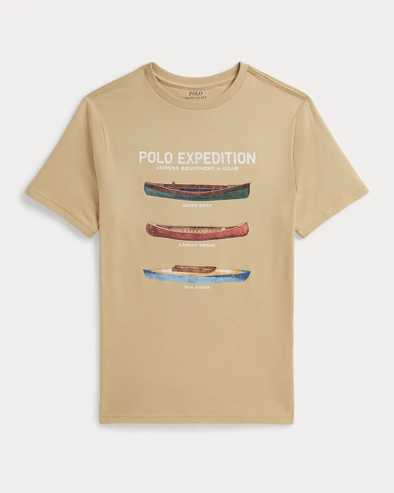 Ralph Lauren Grafik-T-Shirt aus Baumwolljersey Cream
