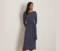 Gestreiftes Kleid mit Schnürdetail