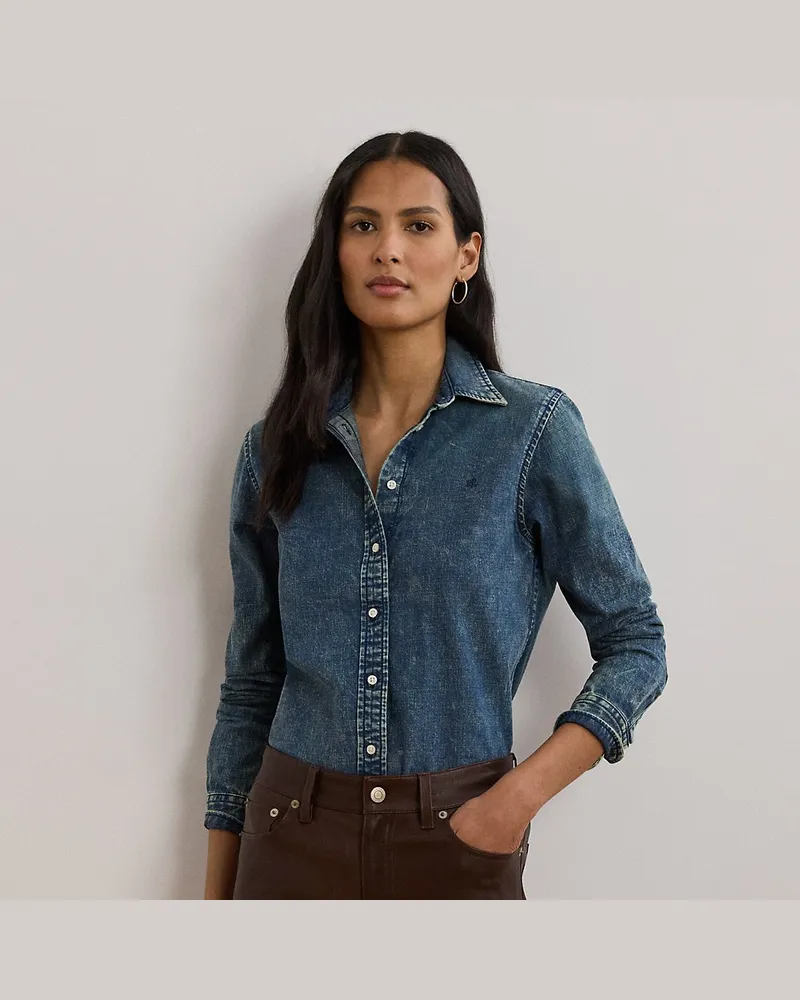 Ralph Lauren Kurzgrößen - Classic-Fit Jeanshemd Blue