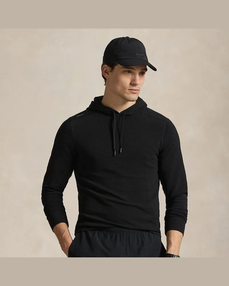 Ralph Lauren Performance-Kapuzenshirt aus Waffelpiqué Black