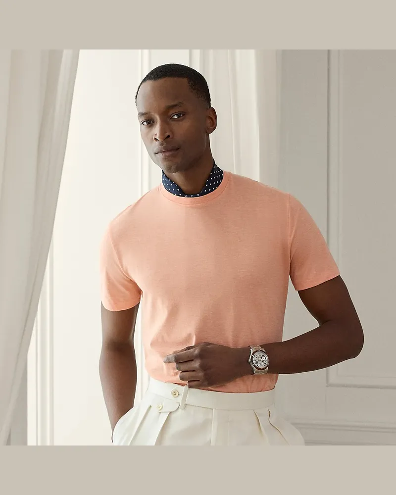 Ralph Lauren Rundhals-T-Shirt aus Florgarn Orange