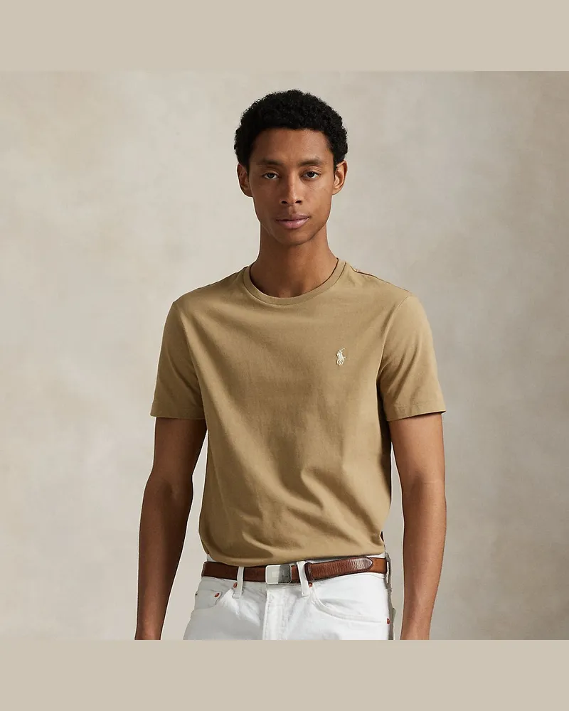 Ralph Lauren Custom-Slim-Fit Jersey-T-Shirt Brown