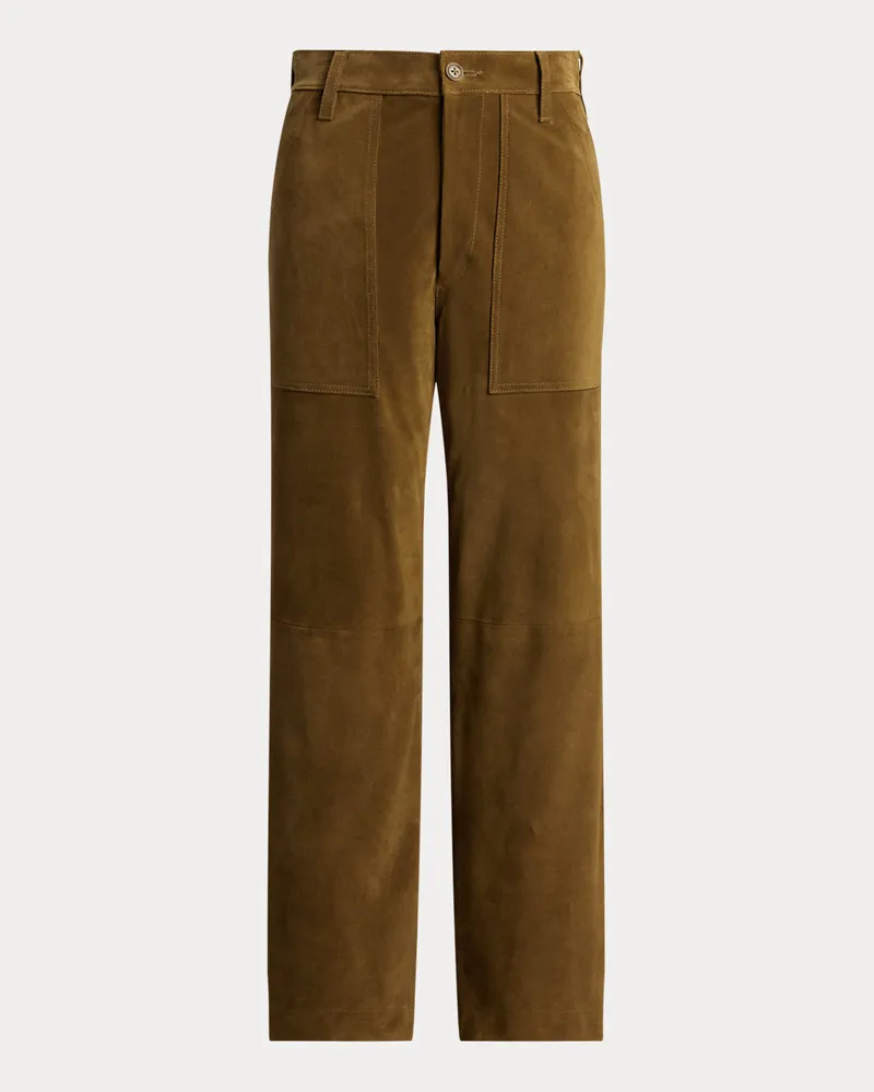 Ralph Lauren 7/8-Wildlederhose Ricky mit weitem Bein Green