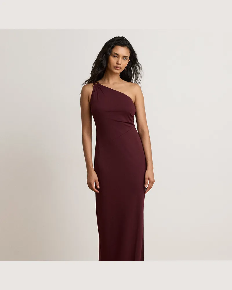 Ralph Lauren Einschultriges Abendkleid mit D-Ring Red
