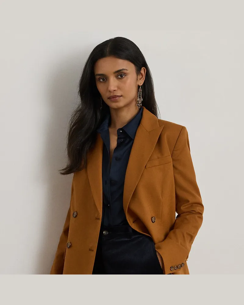 Ralph Lauren Zweireihiger Blazer aus Wolltwill Brown
