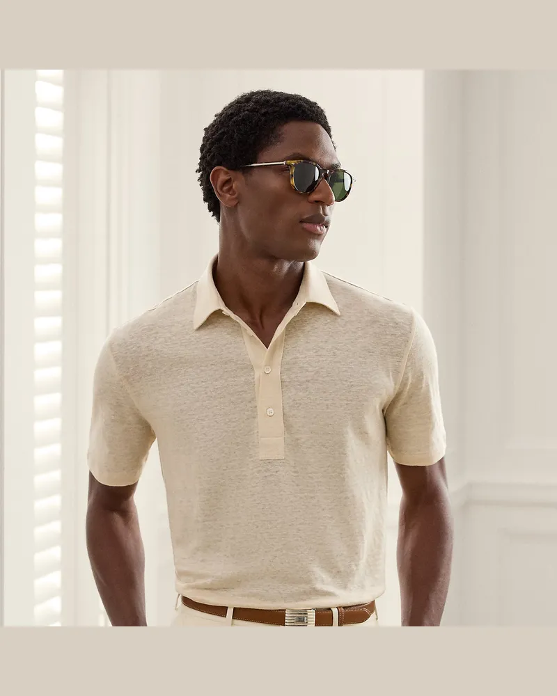 Ralph Lauren Poloshirt aus Leinenjersey Natural
