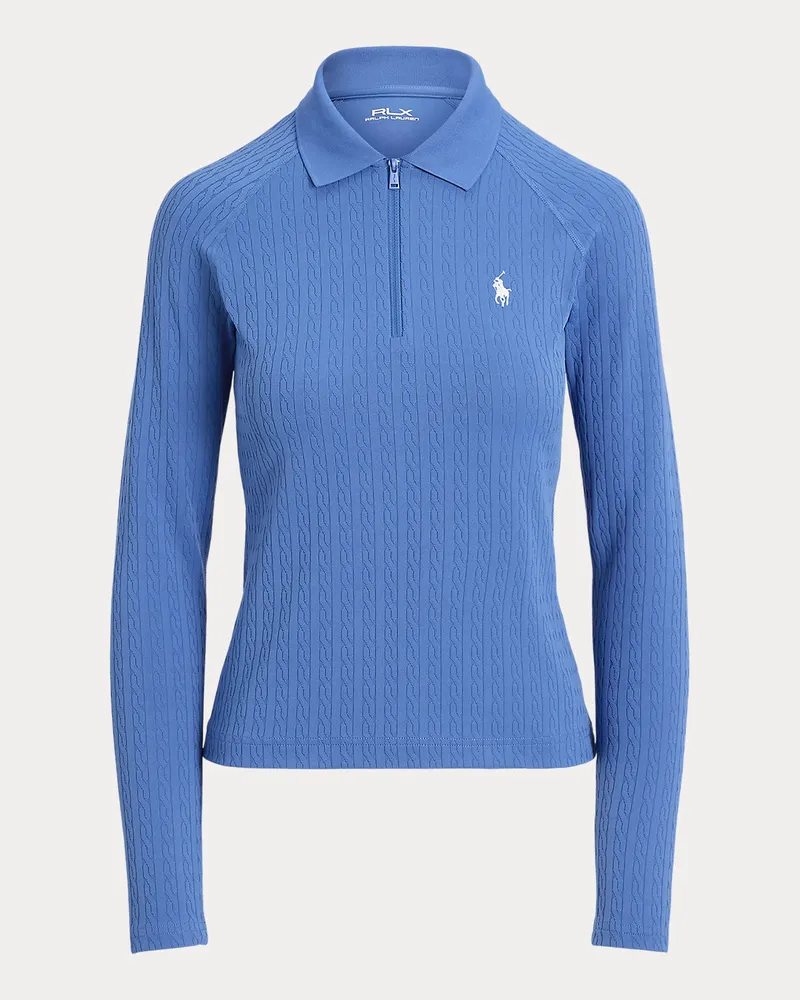 Ralph Lauren Langärmliges Poloshirt mit Zopfmuster Blue