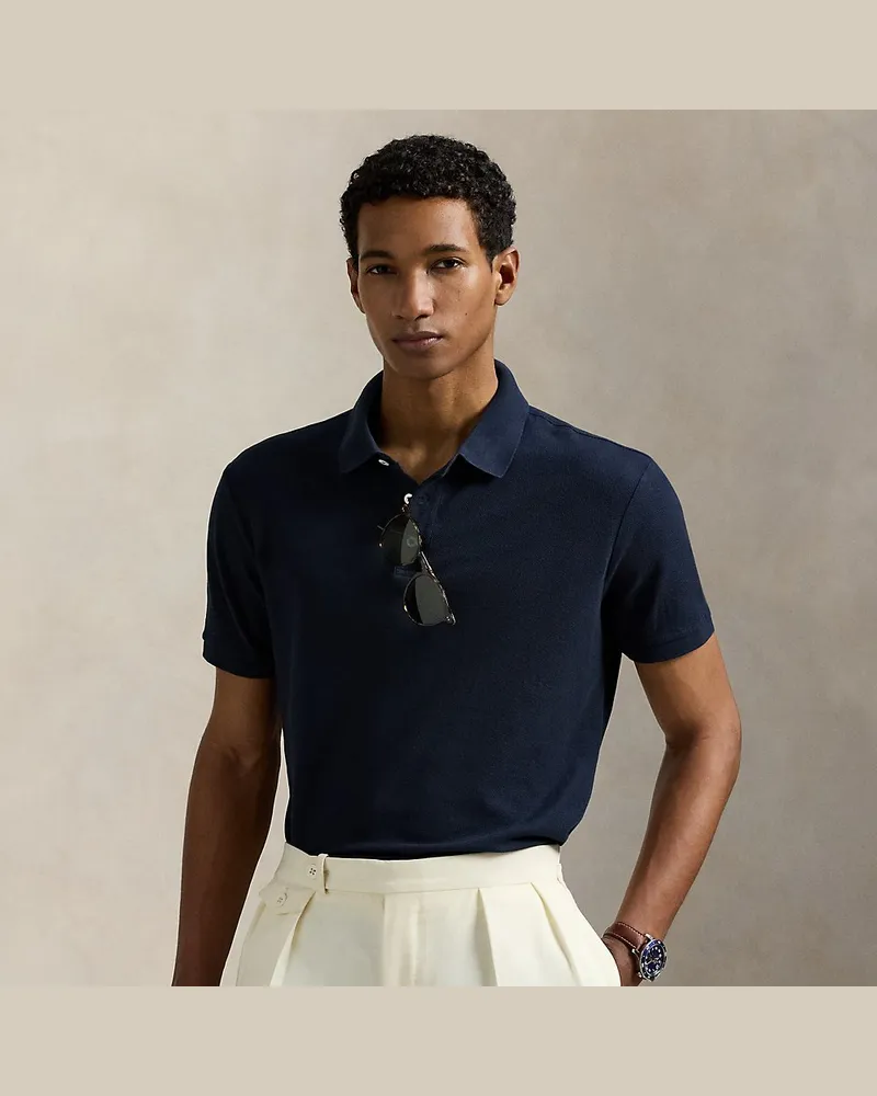 Ralph Lauren Standard-Fit Poloshirt aus Waben-Piqué Blue