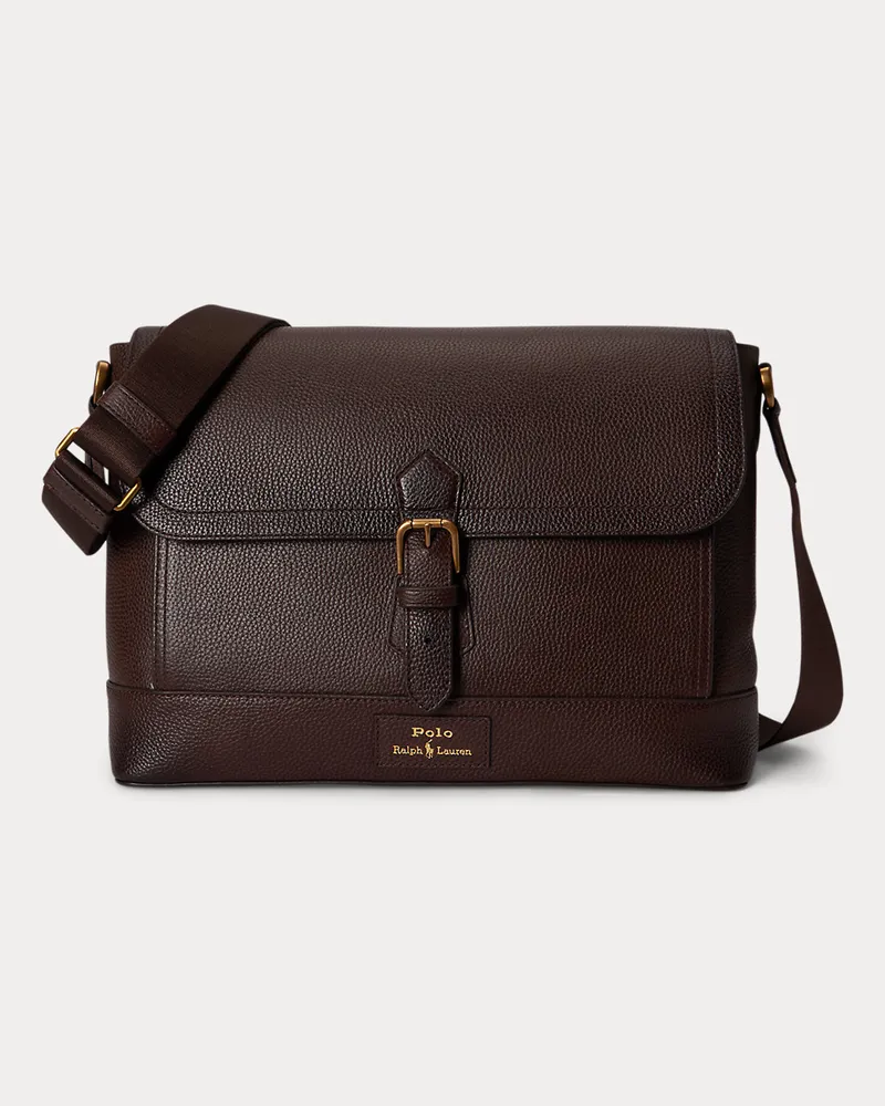 Ralph Lauren Umhängetasche aus Narbenleder Brown