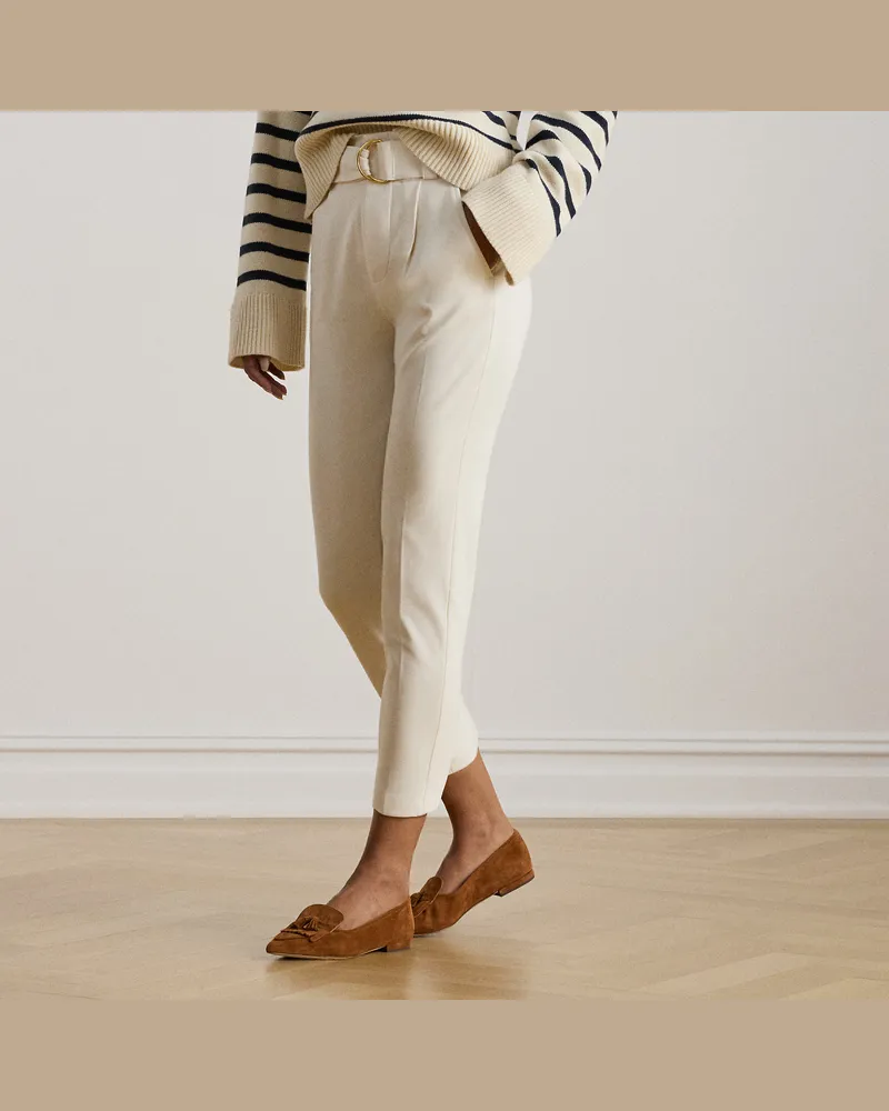 Ralph Lauren Bundfaltenhose aus Ponté Cream