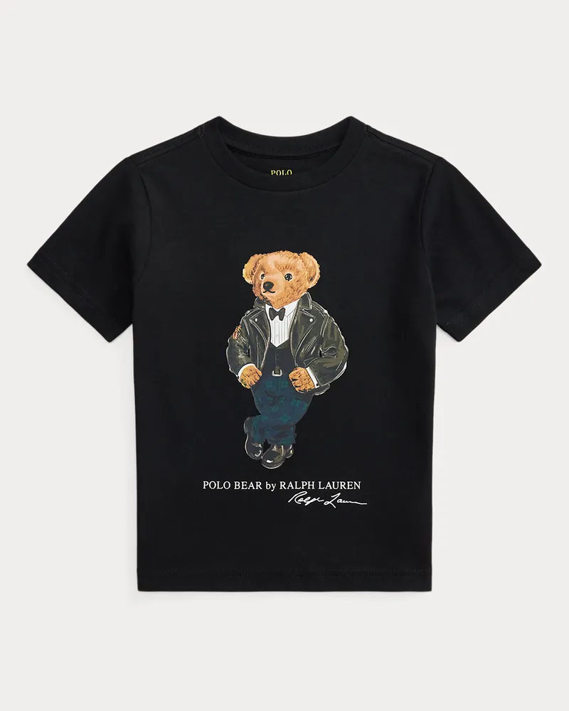 Ralph Lauren Baumwolljersey-T-Shirt mit Polo Bear Black