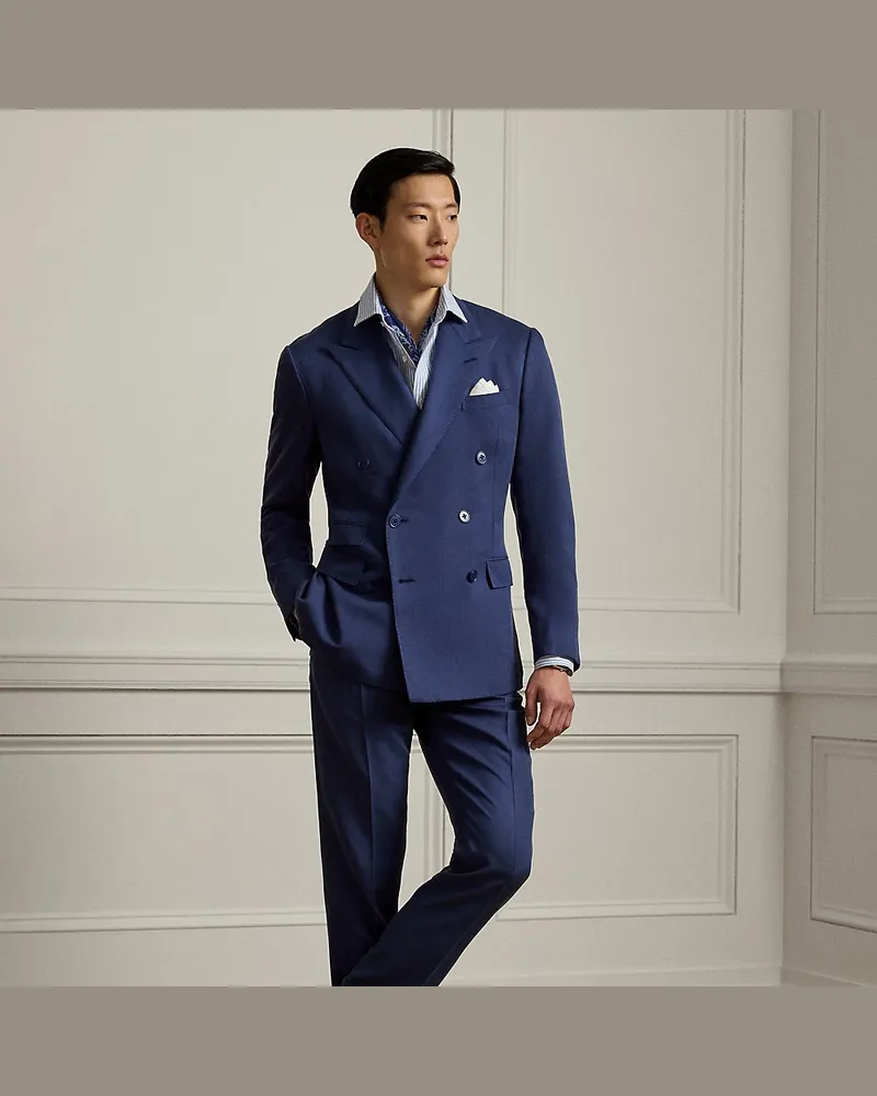 Ralph Lauren Handgefertigte Seiden-Anzughose Gregory Blue