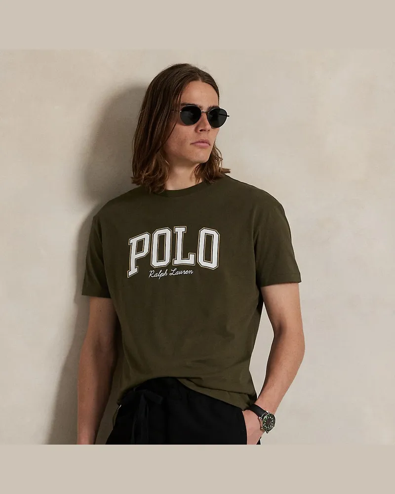 Ralph Lauren Custom-Slim-Fit Jersey-T-Shirt mit Logo Green