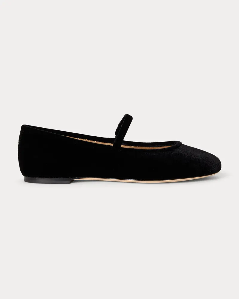 Ralph Lauren Mary-Jane-Ballerina Jayna aus Samt Black