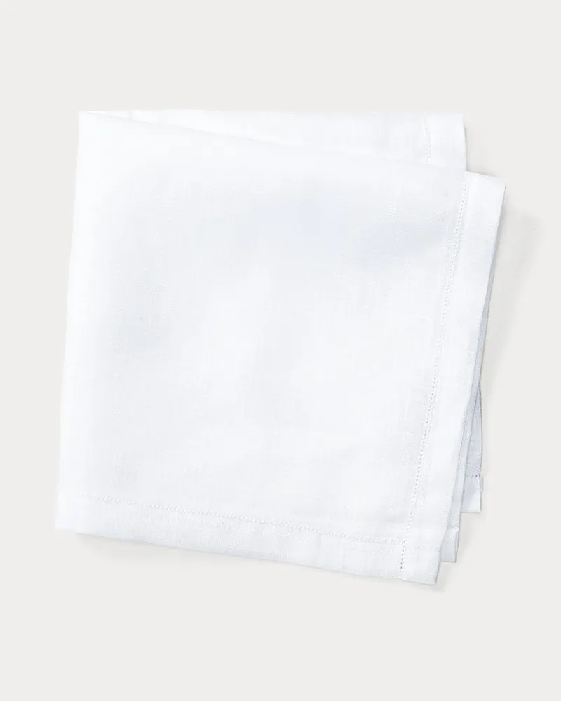 Ralph Lauren Einstecktuch aus Leinen White