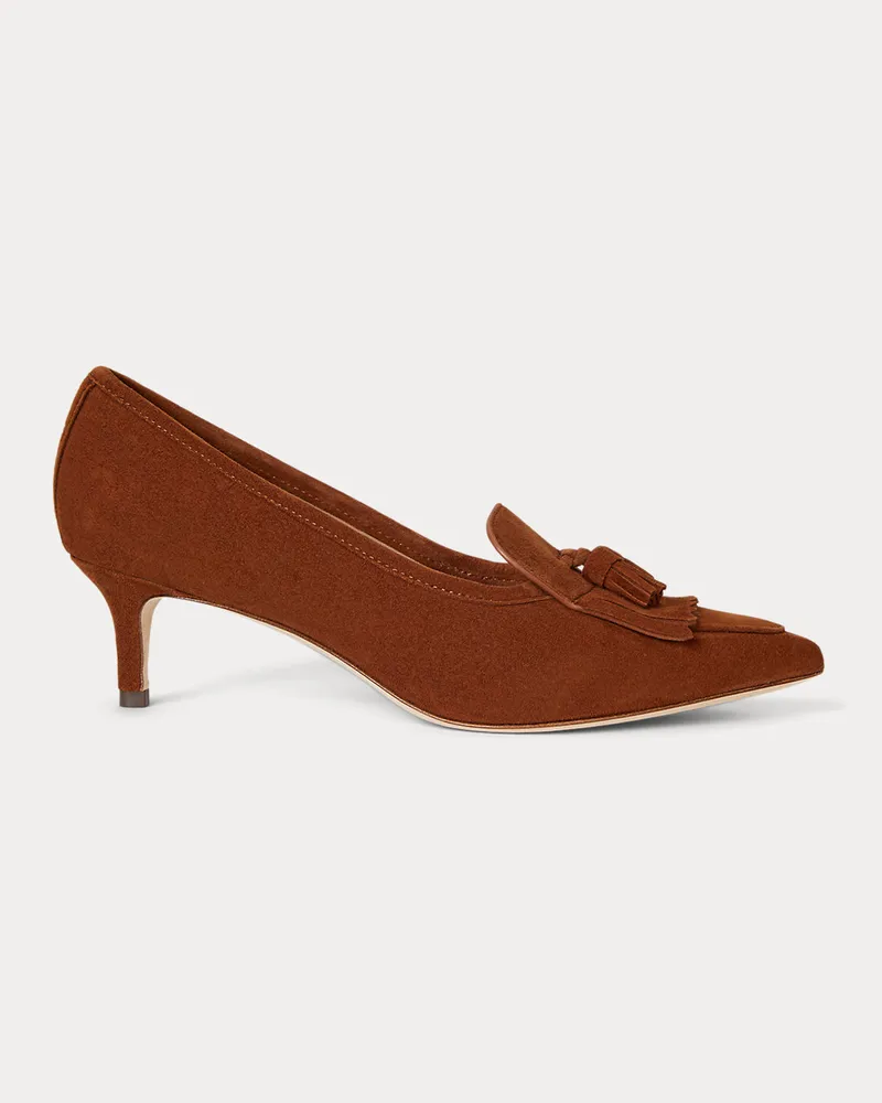Ralph Lauren Kiltie-Pump Adrienne aus Wildleder Brown