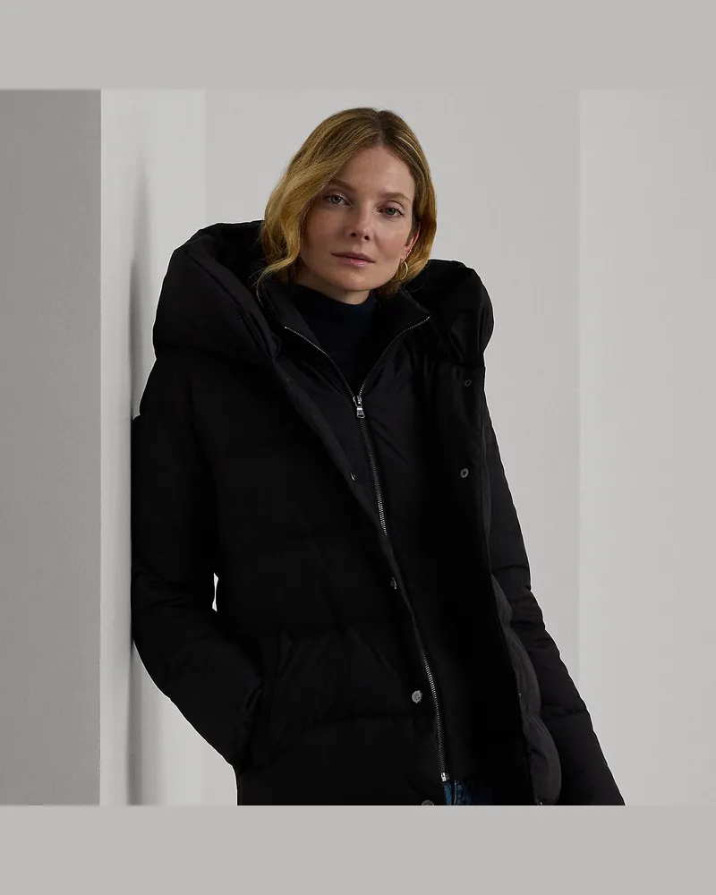 Ralph Lauren Daunenmantel mit Kapuze Black