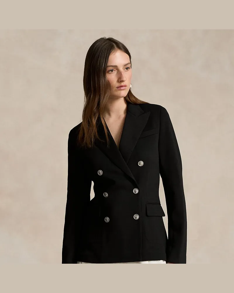 Ralph Lauren Zweireihiger Jerseyblazer Black