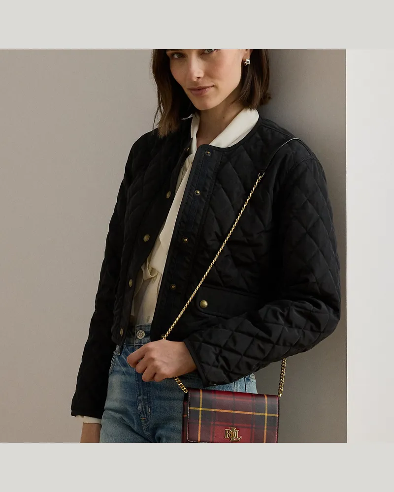 Ralph Lauren Karierte Technik-Umhängetasche Black