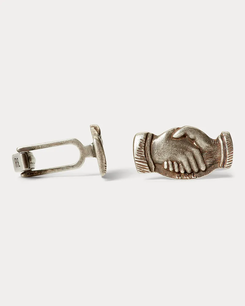 Ralph Lauren Manschettenknöpfe mit Handschlagmotiv Silver