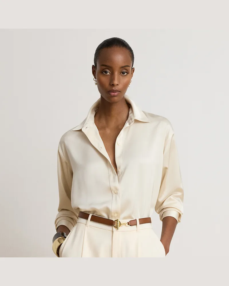 Ralph Lauren Relaxed-Fit Hemd aus Satin-Charmeuse Cream