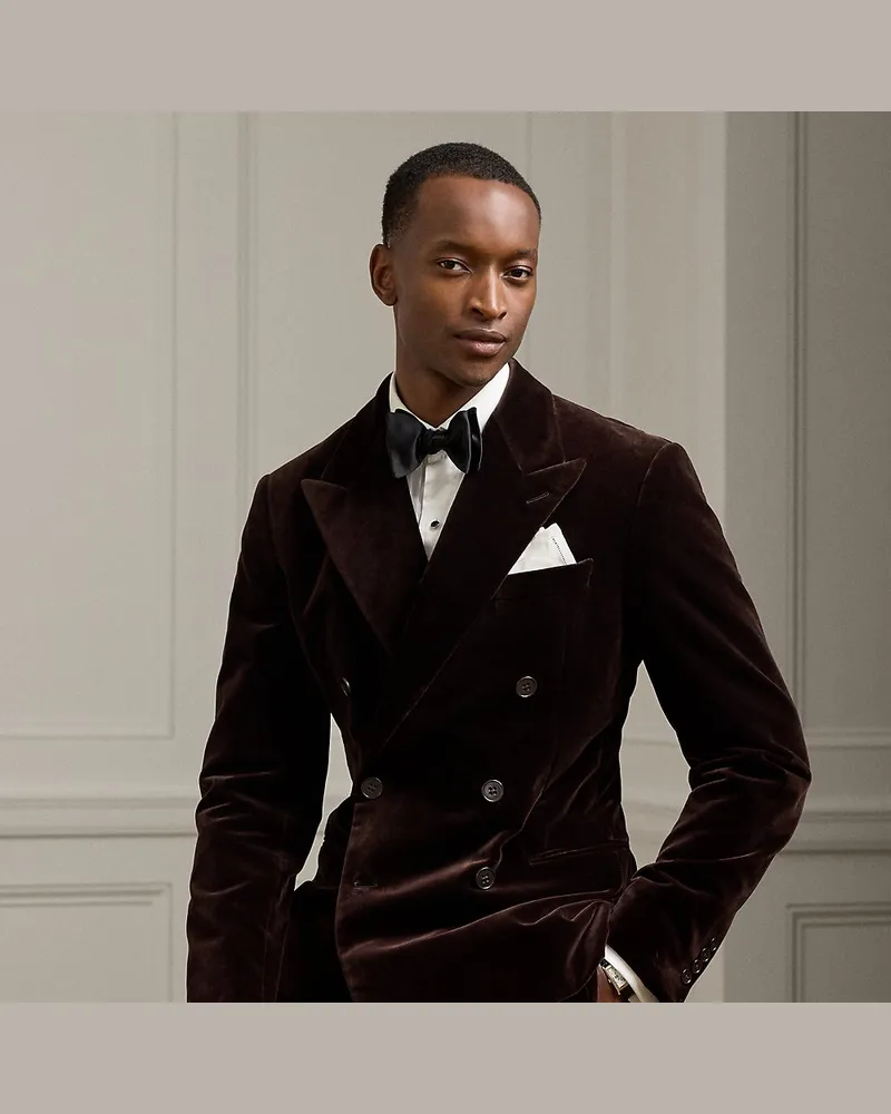 Ralph Lauren Handgeschneiderte Samtjacke Kent Brown