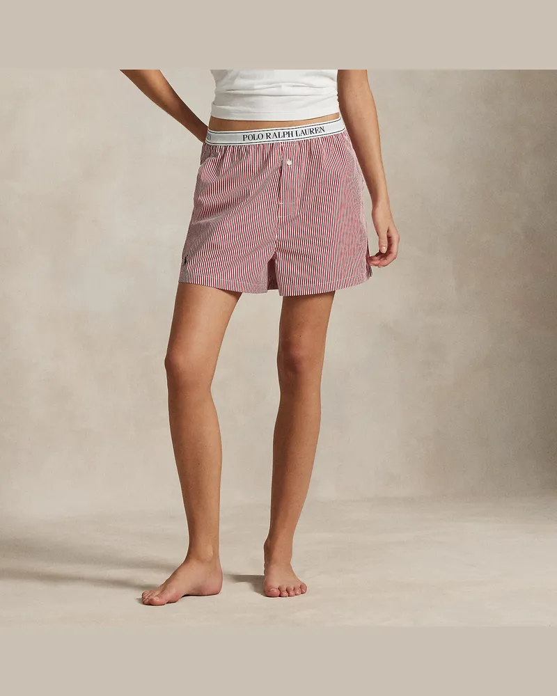 Ralph Lauren Gestreifte Boxershorts aus Baumwolle Red