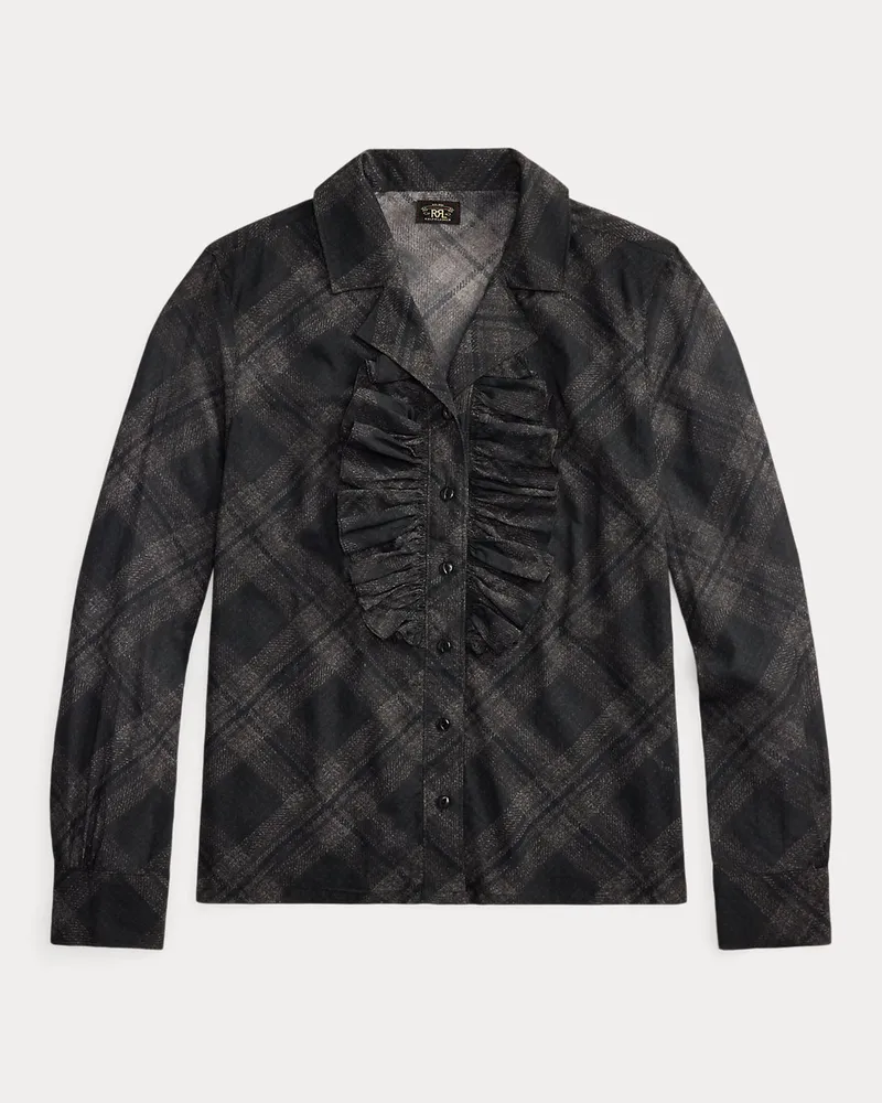 Ralph Lauren Bluse aus Baumwollvoile mit Karomuster Grey