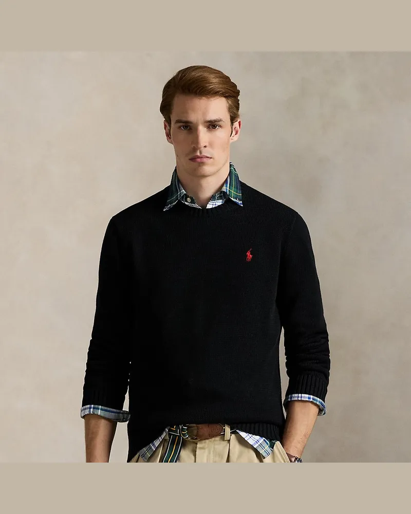 Ralph Lauren Rundhalspullover aus Baumwolle Black