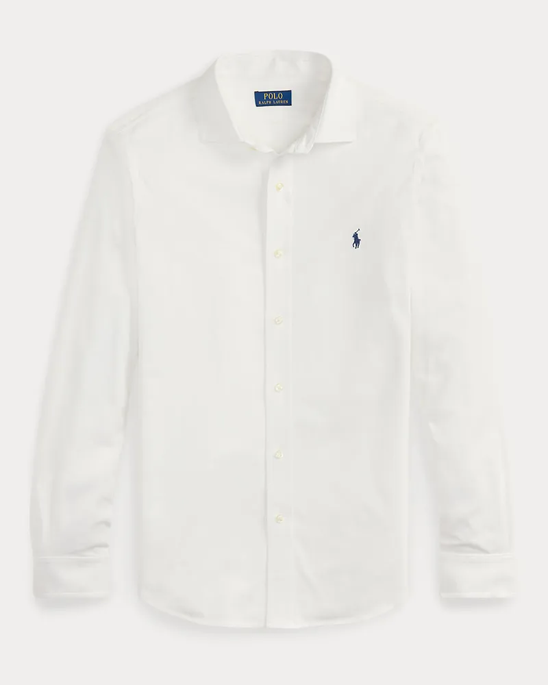 Ralph Lauren Jerseyhemd mit gespreiztem Kragen White