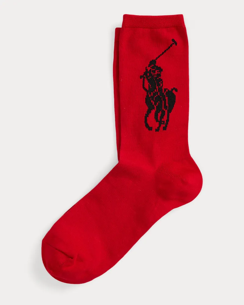 Ralph Lauren Big Pony Crew-Socken Red