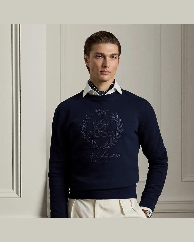 Ralph Lauren Fleece-Sweatshirt mit Wappenstickerei Blue