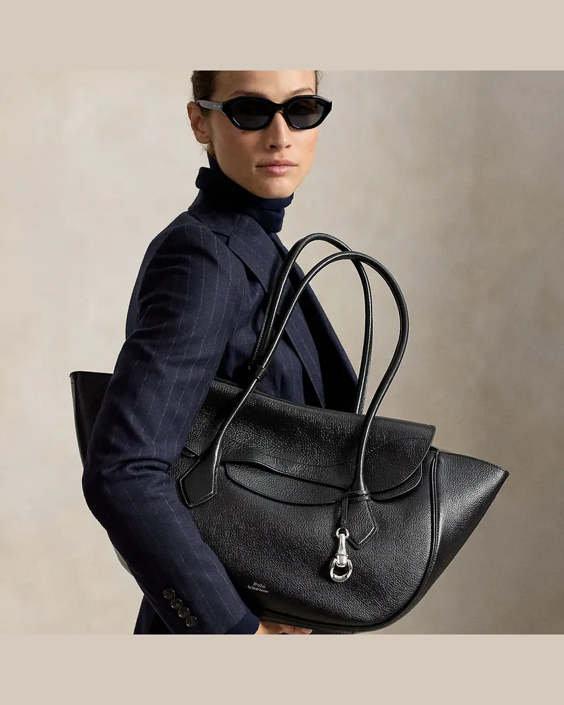 Ralph Lauren Große Schultertasche Polo Blaze Black