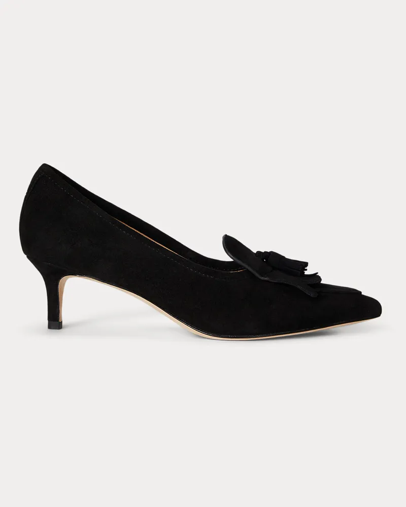 Ralph Lauren Kiltie-Pump Adrienne aus Wildleder Black