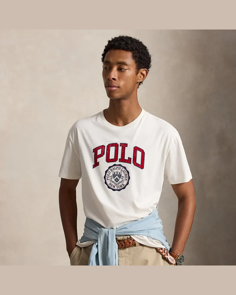 Ralph Lauren Custom-Slim-Fit T-Shirt mit Logo White