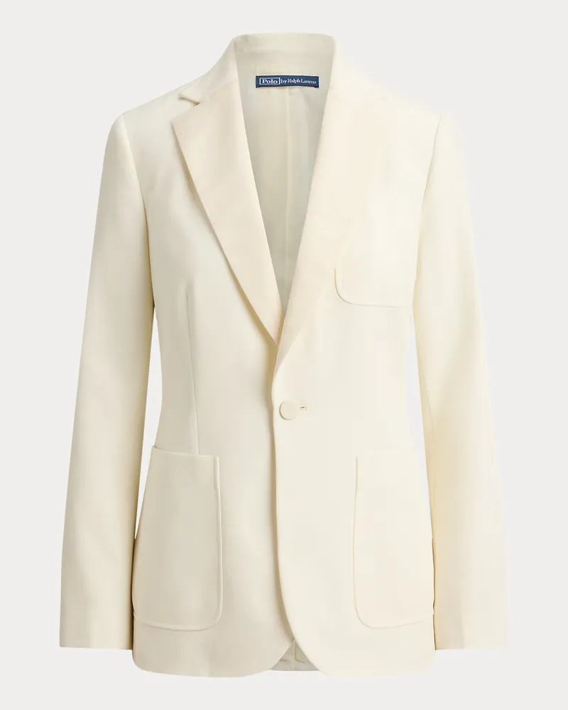 Ralph Lauren Einreihiger Wollblazer mit Seidenrevers Cream