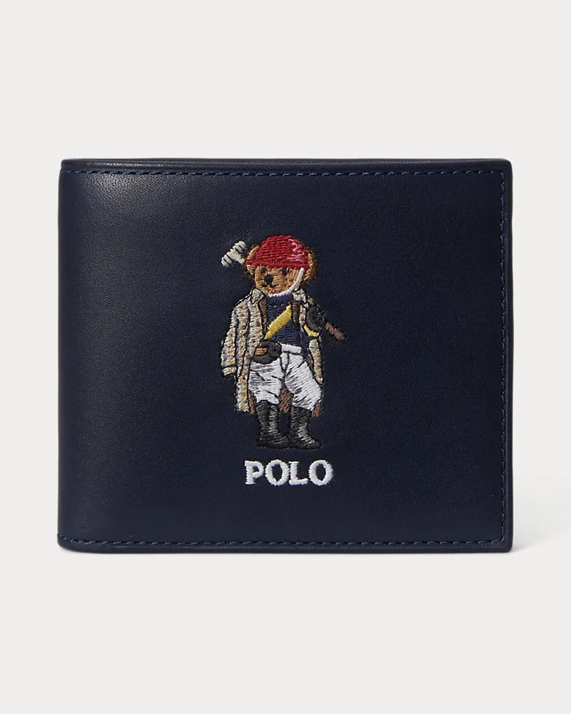 Ralph Lauren Lederbrieftasche mit Polo Bear Blue