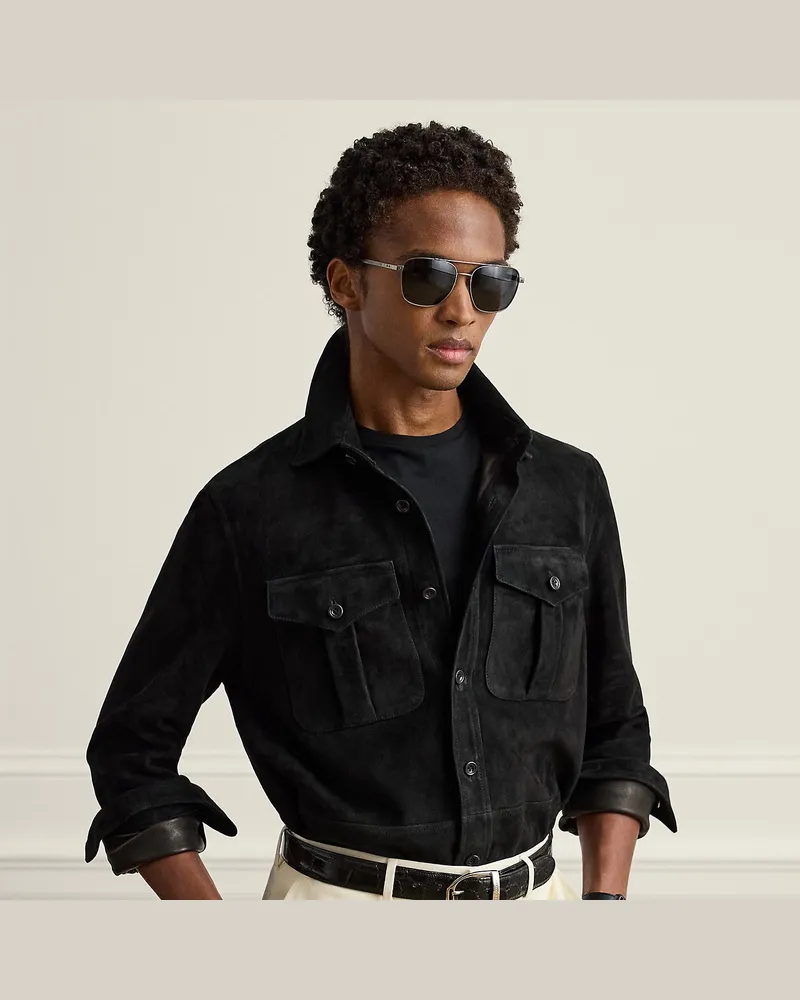 Ralph Lauren Hemdjacke aus Wildleder Black