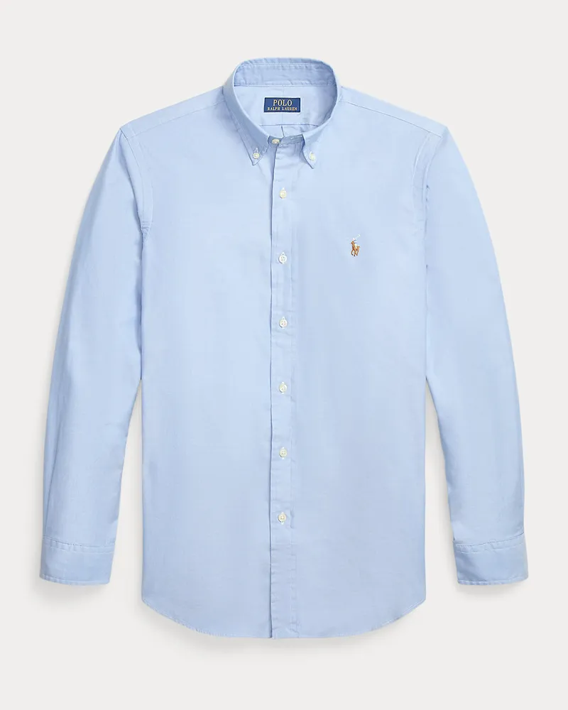 Ralph Lauren Custom-Fit Oxfordhemd mit Stretch Blue