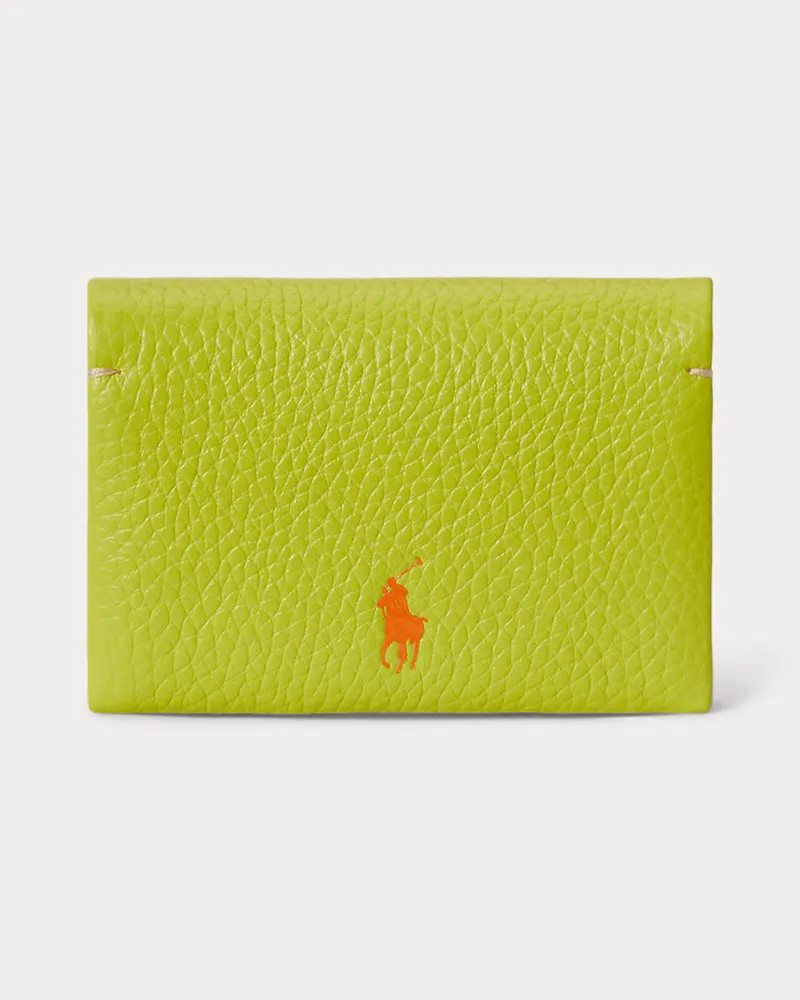 Ralph Lauren Lederkartenetui Polo Play mit Druckknopf Yellow