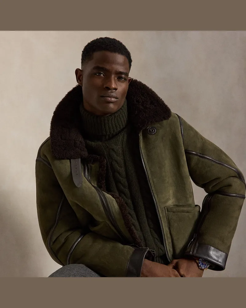 Ralph Lauren Lammfell-Fliegerjacke Green